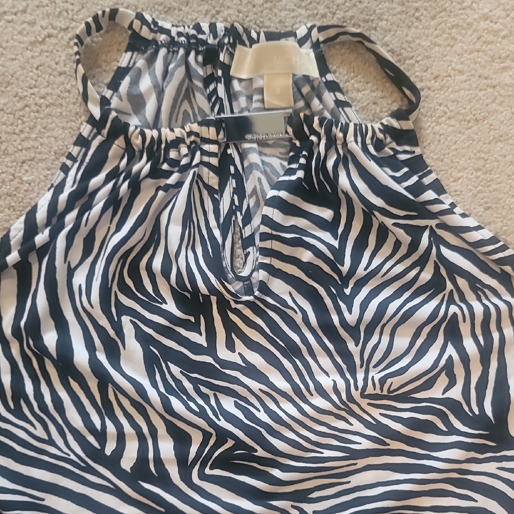 Michael Kors Black and White Zebra Tank Top - Picture 3 of 3